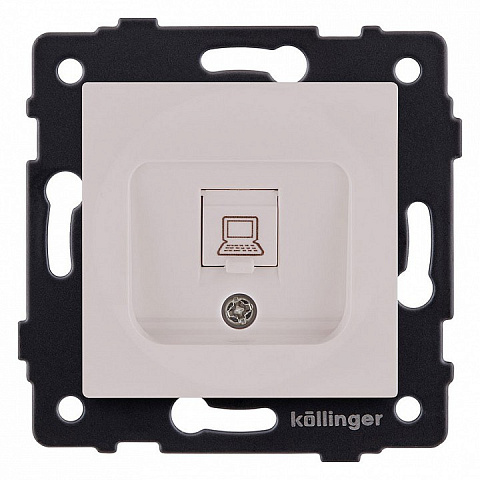 Розетка Ethernet RJ45 Cat.6, кашемир матовый Kollinger для Aspekt, Eleganz, Reflex
