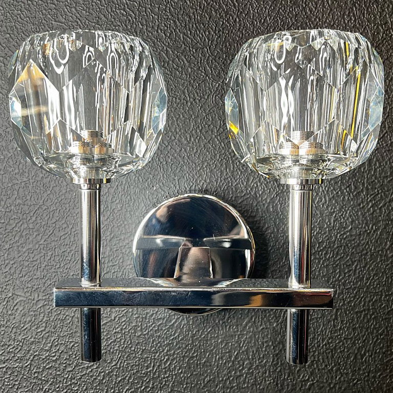 Бра RH Boule de Cristal Double Sconce Chrome арт