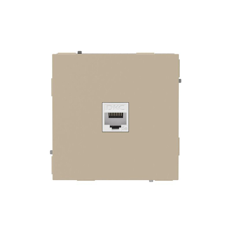 Розетка компьютерная 1-м KANT RJ45 кат.5E без шторки ванильн. марципан DKC 7015663