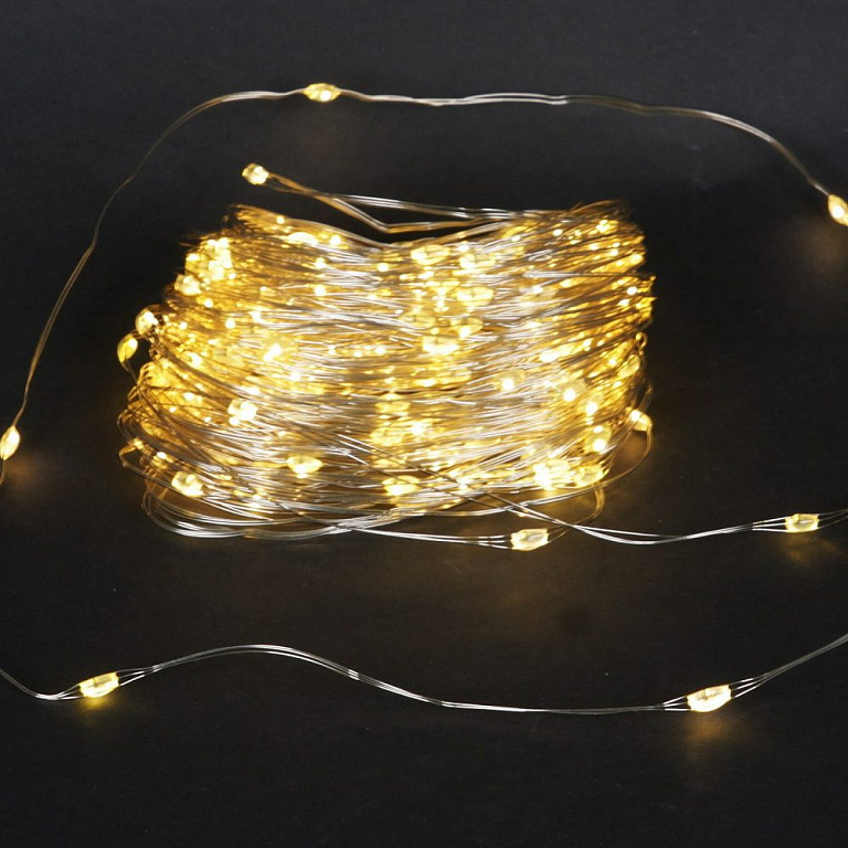 гирлянда светодиодная Роса, 20м, 200LED, серебристый провод