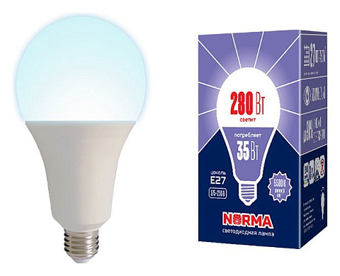LED-A95-35W/6500K/E27/FR/NR Лампа светодиодная. Форма A, матовая. Серия Norma. Дневной белый свет (6500K). Картон. ТМ Volpe