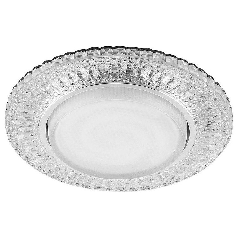 Светильник встраиваемый с белой LED подсветкой Feron CD4022 потолочный GX53 без лампы прозрачный