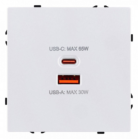 Розетка 2хUSB type A и C без рамки Kollinger Eclipse EC-024WG
