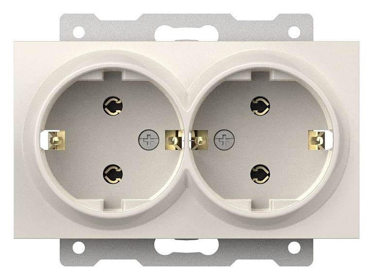 Розетка двойная с заземлением, без рамки Elbi Eleсtriс Zena Vega 609-010200-907