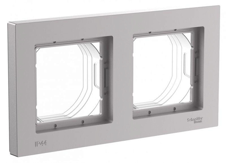 Рамка 2-м AtlasDesign Aqua IP44 алюм. SE ATN440302