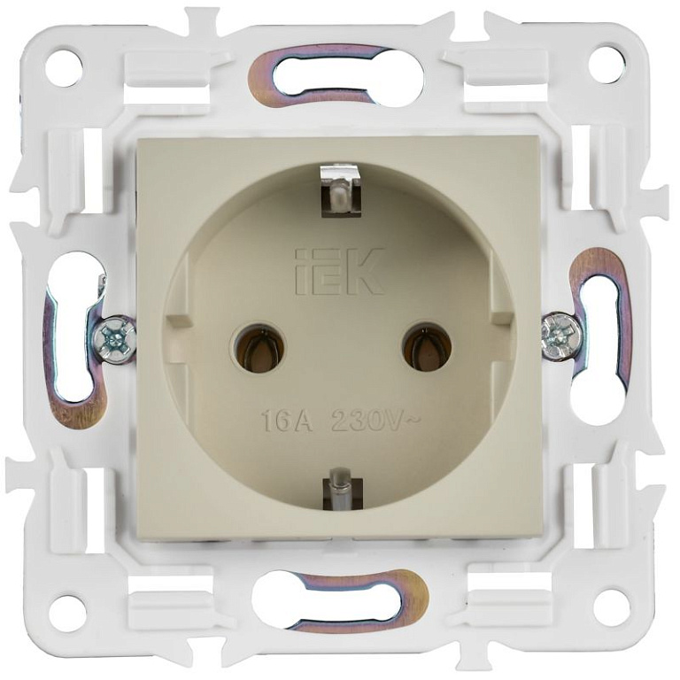 Розетка SKANDY 16А с заземл. без защ. шторок SK-R05B беж. IEK SK-R11-16-K10