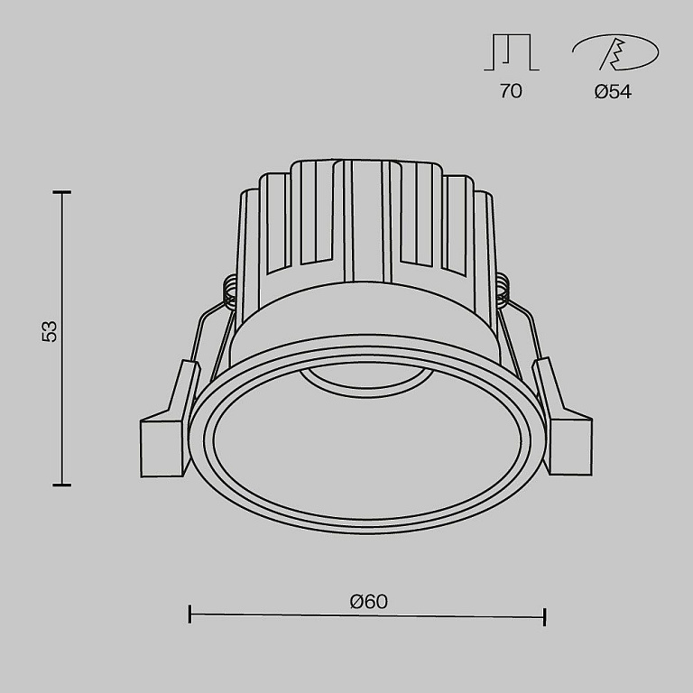 Встраиваемый светильник Maytoni Technical Раунд DL058-7W2.7K-B