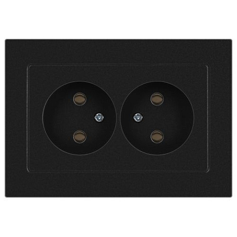 Розетка 2-м СП Accent 6-204-05 16А IP20 250В 2P AL/CU антрацит Intro Б0063465