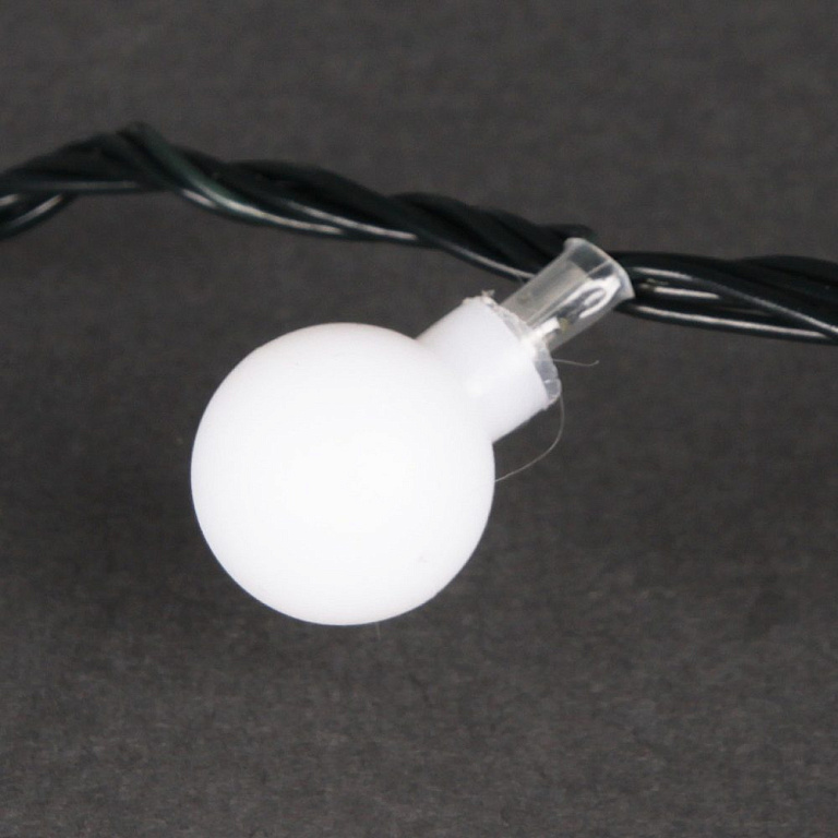 гирлянда светодиодная 10м 100LED c насадками шарик, зеленый провод