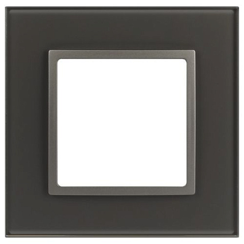 Рамка 1-м Elegance 14-5101-16 для розеток и выключателей стекло титан Эра Б0065833