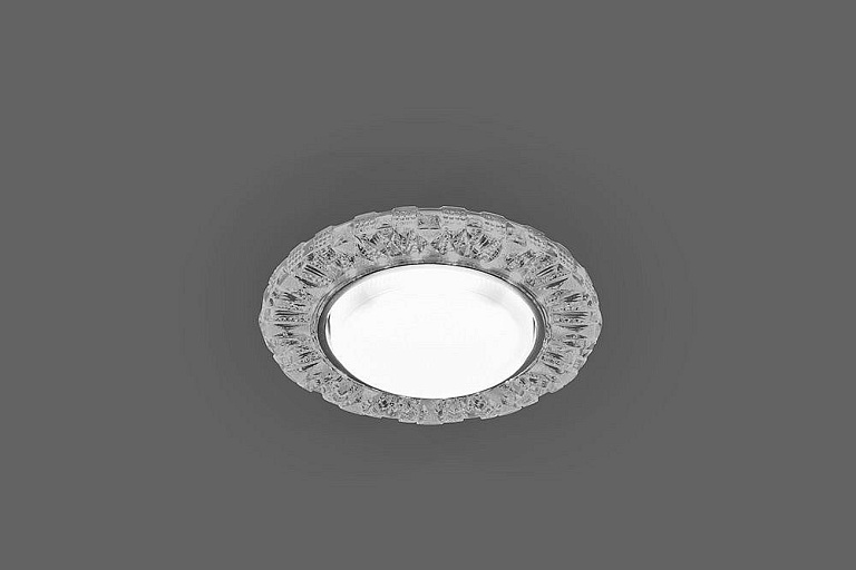 Светильник встраиваемый с белой LED подсветкой Feron CD4023 потолочный GX53 без лампы прозрачный