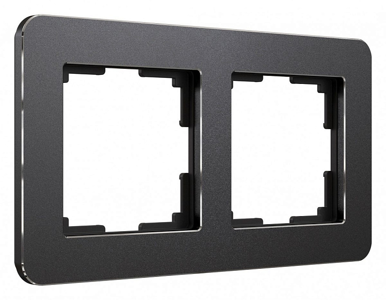 Рамка на 2 поста Werkel Platinum (черный алюминий) W0022608