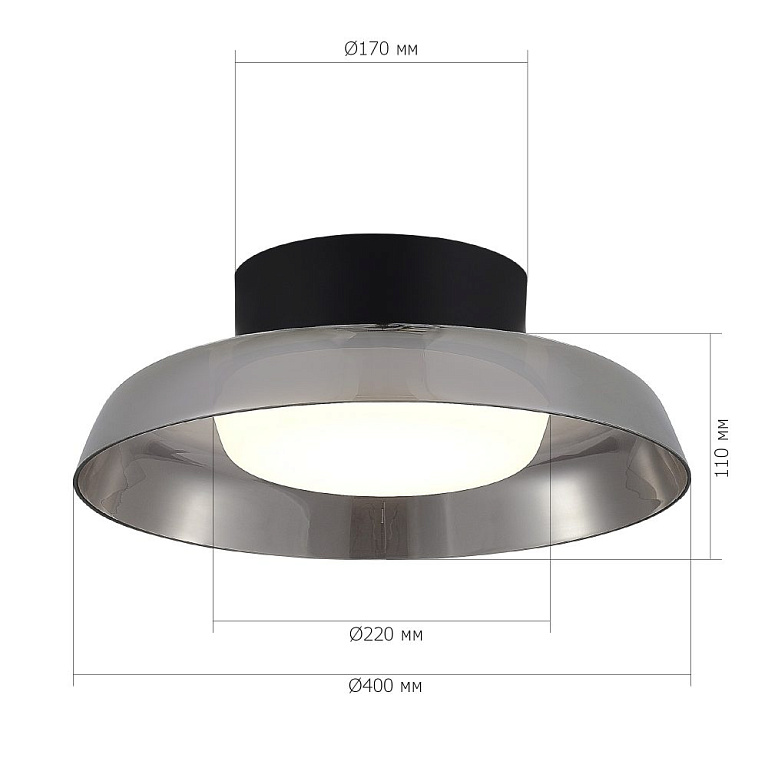 Светильник потолочный ST-Luce Черный/Дымчатый, Белый LED 1*36W 3000K FORAY