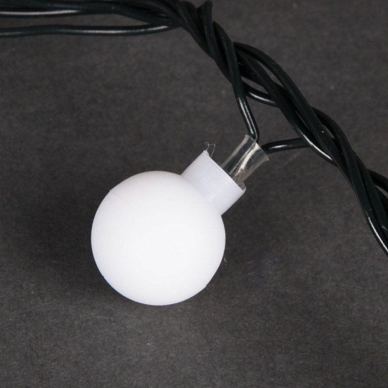 гирлянда светодиодная 10м 100LED с контроллером c насадками шарик, зеленый провод