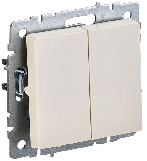 Выключатель 2-кл. СП BRITE ВС10-2-0-БрКр 10А механизм беж. IEK BR-V20-0-10-K10
