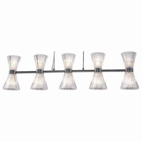 NEWPORT 3610 , Подвесной светильник, Nickel Shade clear glass L106*14*H26.5 cm E14 10*60W