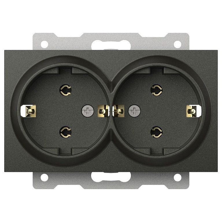 Розетка двойная с заземлением, без рамки Elbi Eleсtriс Zena Vega 609-011100-907