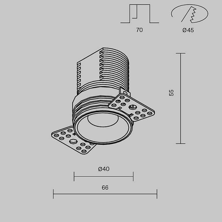 Встраиваемый светильник Maytoni Technical Мини DL059-7W3K-TRS-B
