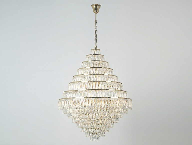 NEWPORT 10120 10125+28/C gold , Люстра, Gold Clear crystal D80*H103 cm E14 33*60W