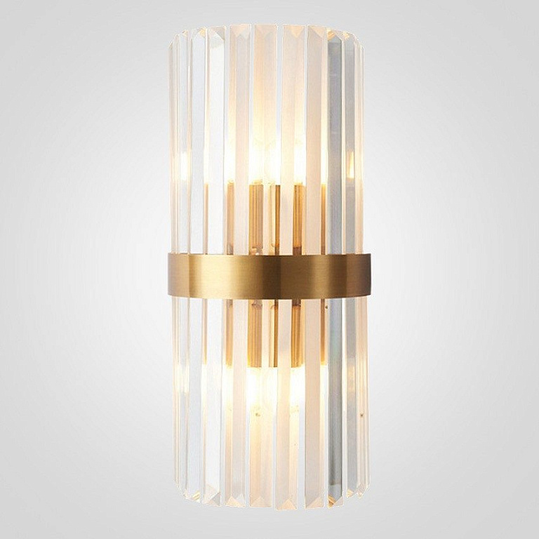 Бра Odeon Clear Glass Gold metal Wall Lamp арт