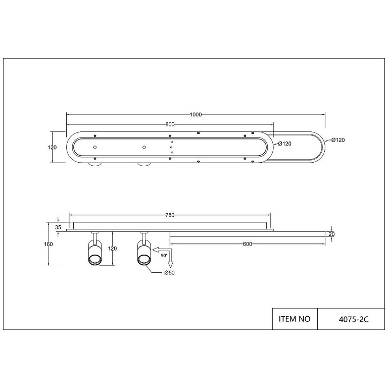 , потолочный светильник, L1000xW120xH160, LEDx50W, 2200-4200LM, 3000-6000K, included, remote control