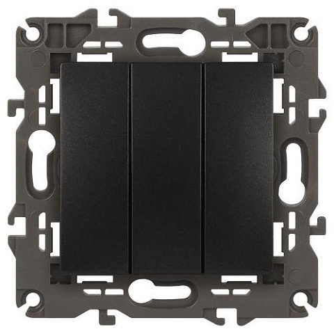 Выключатель 3-кл. СП Elegance 14-1107-05 10А IP20 250В 10AX механизм антрацит Эра Б0034254